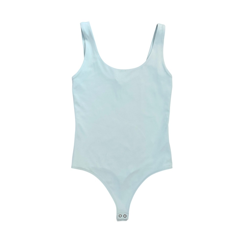 Express Body Contour Bodysuit Light Blue Scoop Neck Sleeveless Small